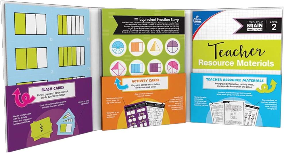 Carson-Dellosa Train Your Brain: Fractions Level 2 Classroom Kit, Grades 3-5, 111 pcs