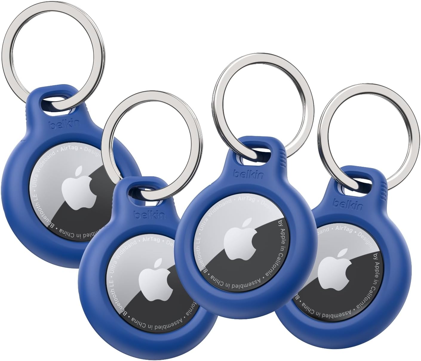 Belkin Apple AirTag Secure Holder with Key Ring - Durable Scratch-Resistant Case with Open Face & Raised Edges