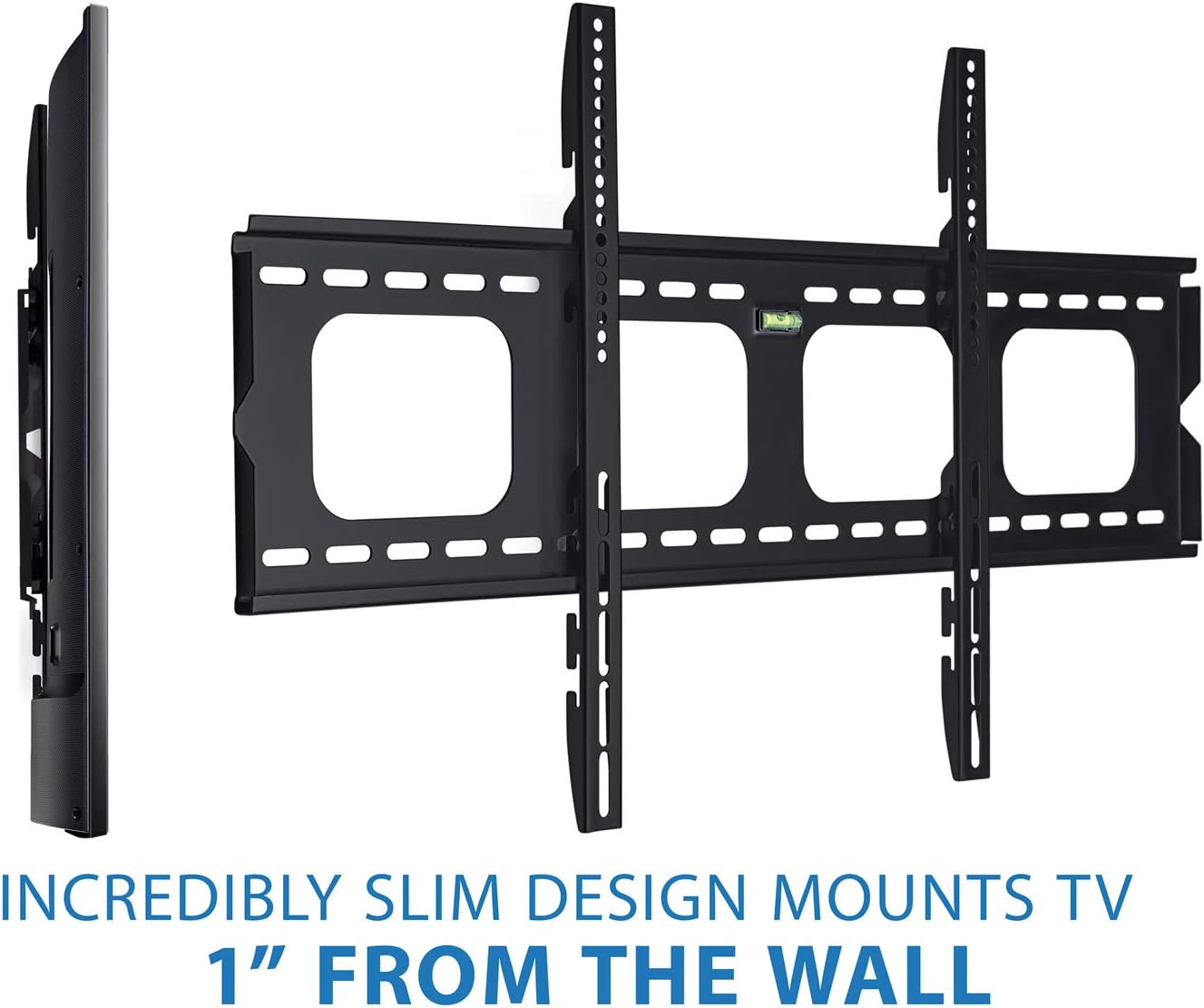 Mount-It! Low-Profile TV Mount | Flush Large TV Wall Mount | Slim Fixed Wall Mounting Bracket for 42-70 in. Screen Displays