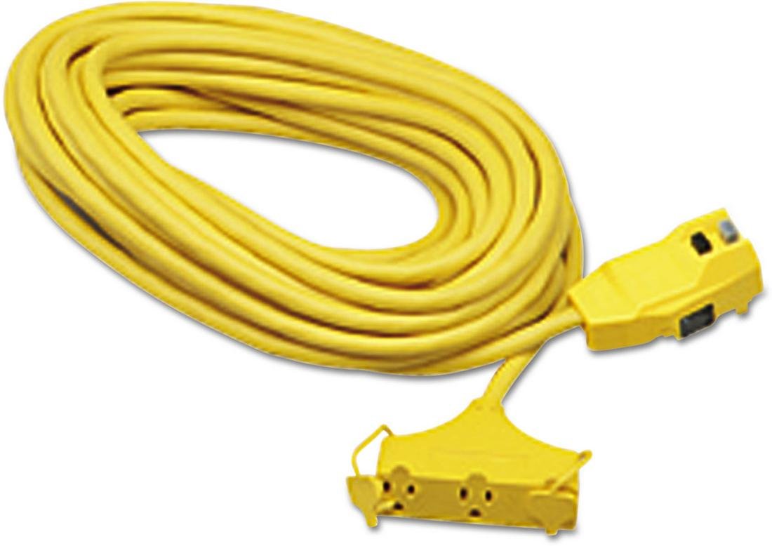 Southwire 120V/15A Right Angle GFCI 12/3 SJEOW 25’ Cord Set with Tri-Source Receptacle