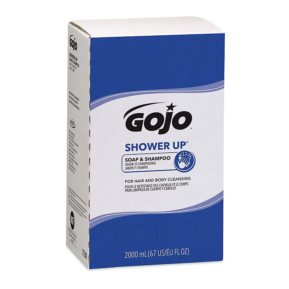 GOJO SHOWER UP Soap & Shampoo, Clean Fragrance, 2000 mL Soap/Shampoo Refill PRO TDX Push-Style Dispenser (Pack of 4)