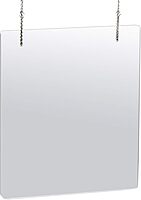 AZAR DISPLAYS Hanging Adjustable Clear Acrylic Cashier Shield Sneeze Guard - Pack of 2