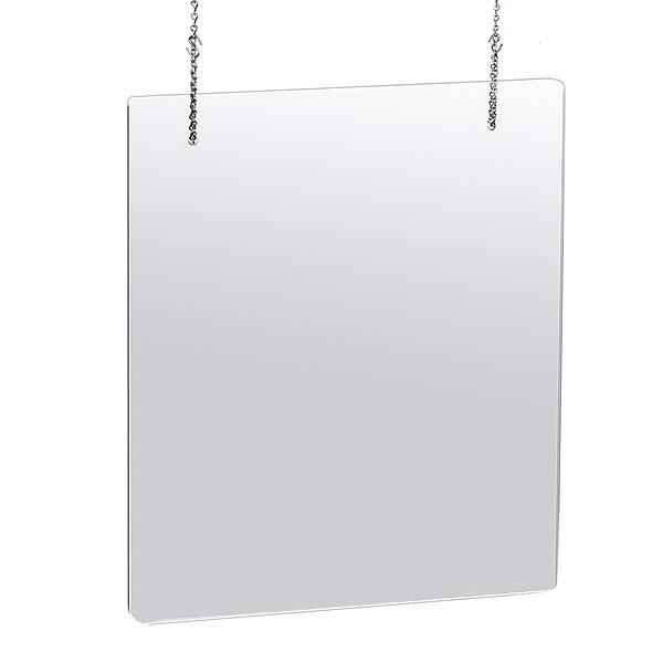 AZAR DISPLAYS Hanging Adjustable Clear Acrylic Cashier Shield Sneeze Guard - Pack of 2