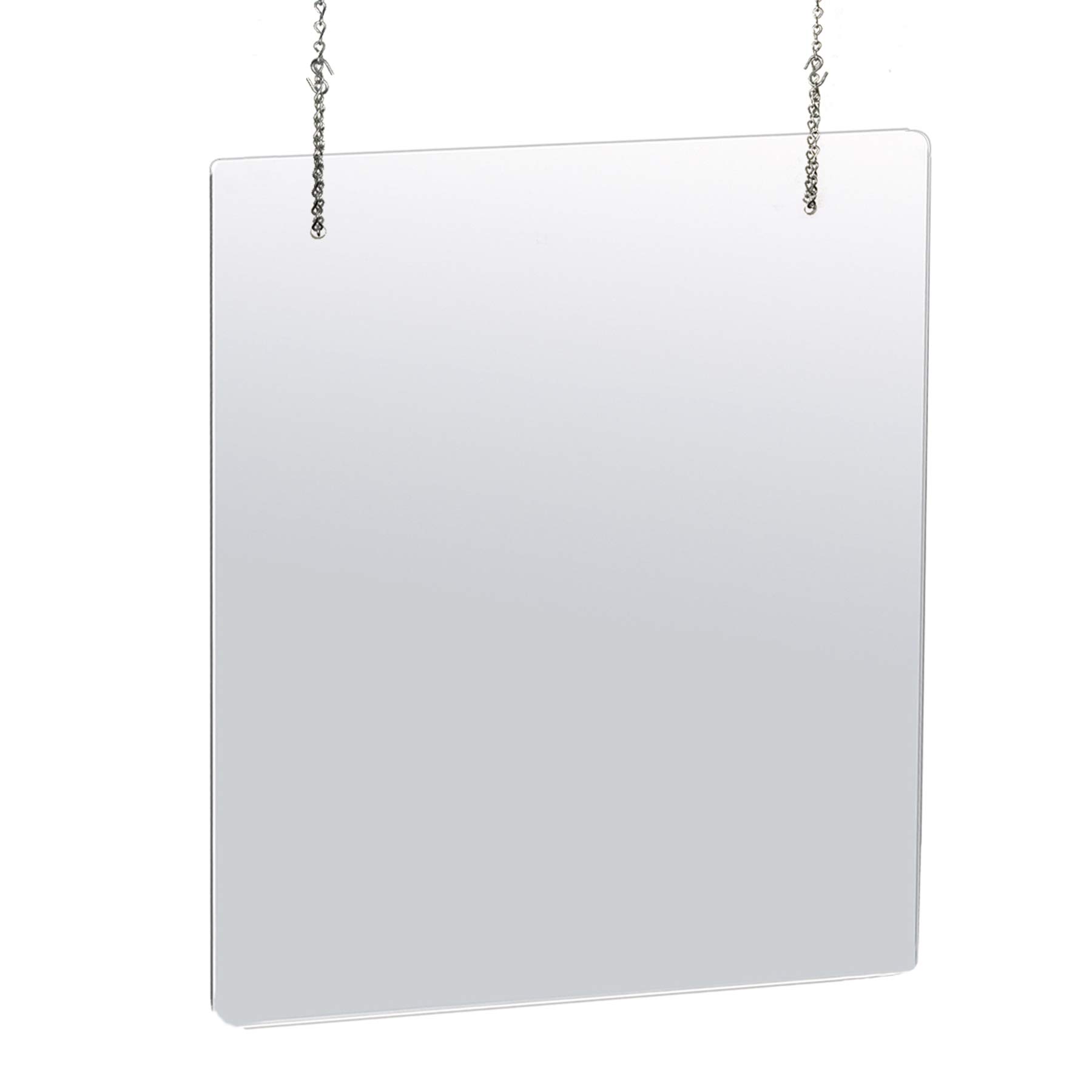 AZAR DISPLAYS Hanging Adjustable Clear Acrylic Cashier Shield Sneeze Guard - Pack of 2
