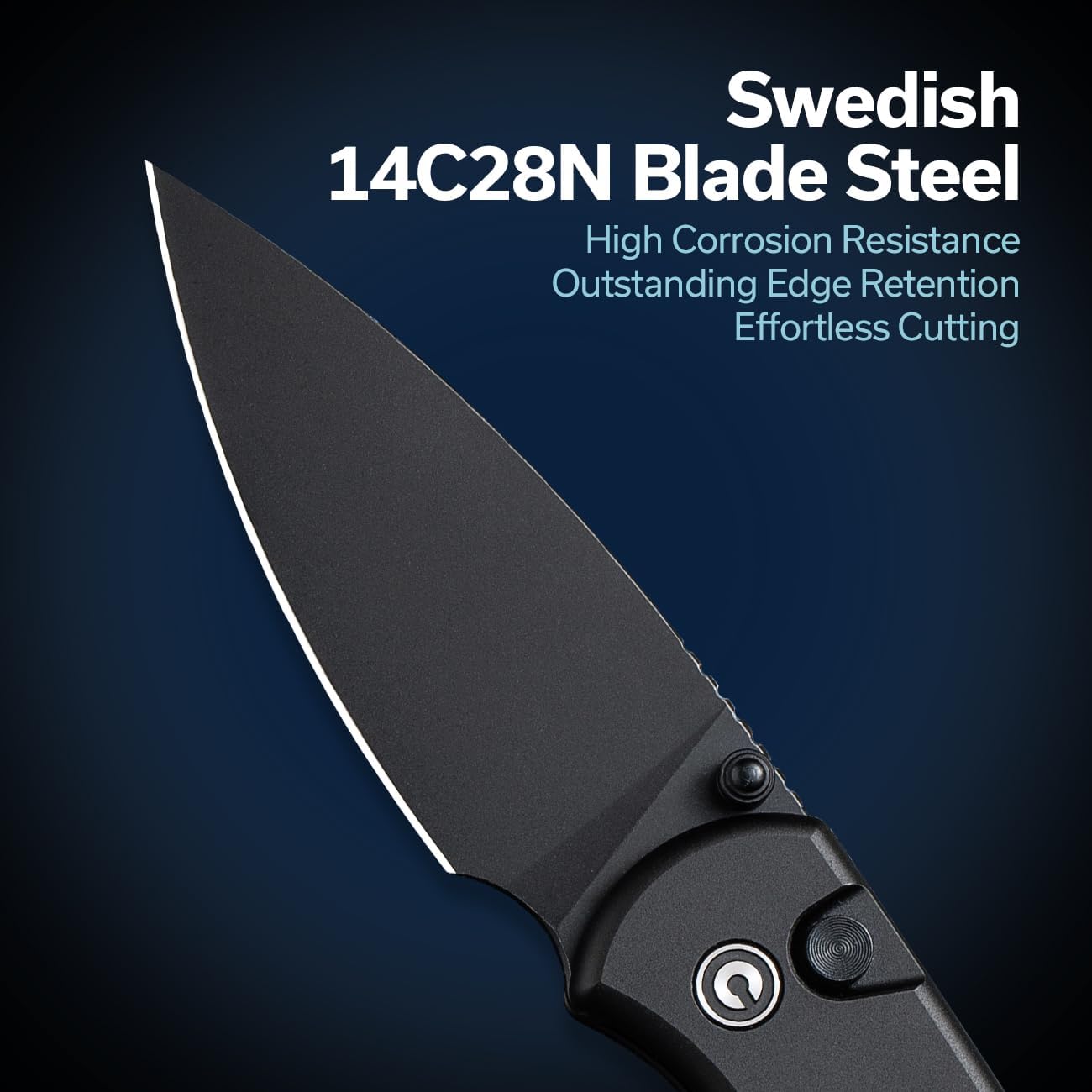 CIVIVI Qubit Pocket Folding Knife, Button Lock & Thumb Stud, 2.98" Blade, Aluminum Handle