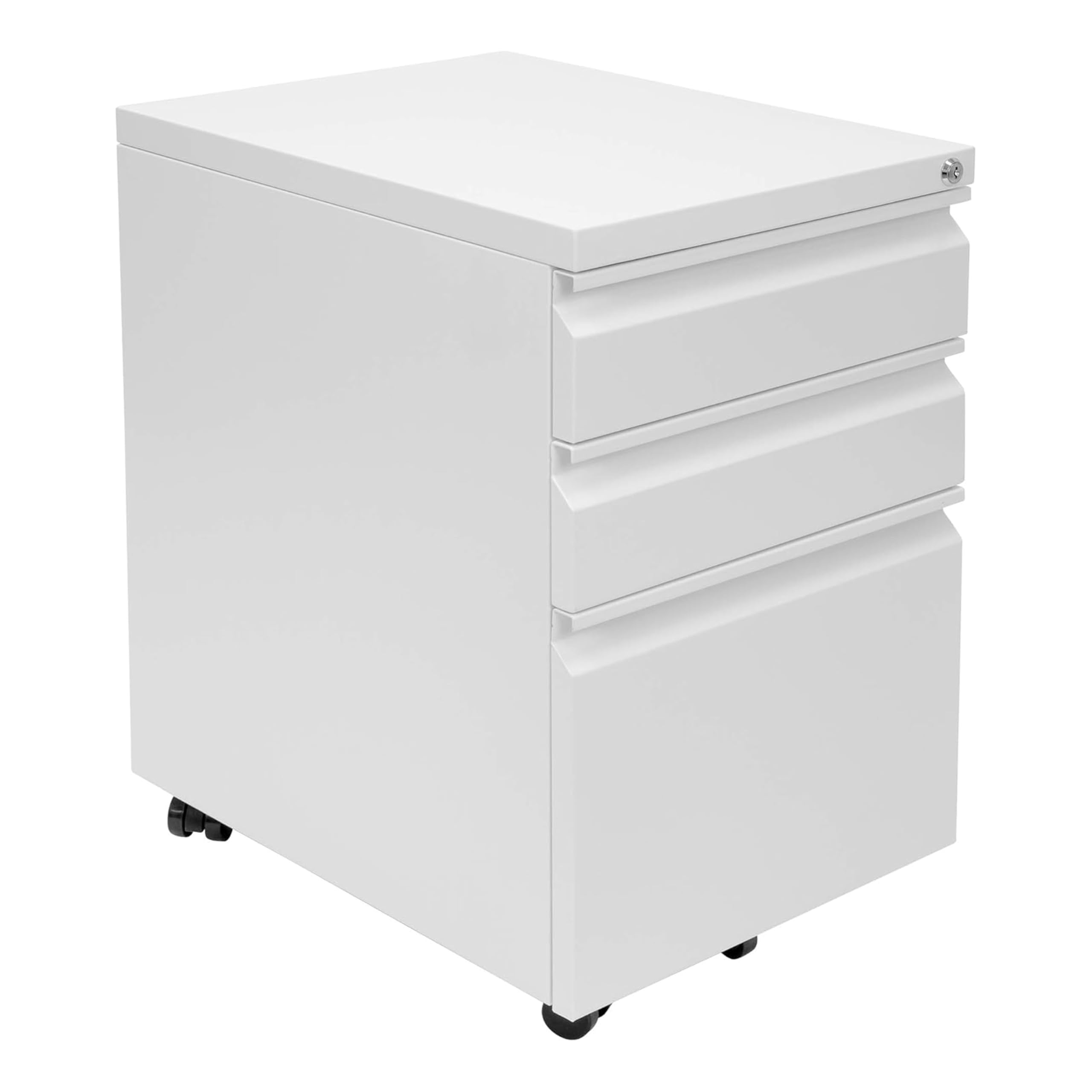 Mount-It! 3 Drawer Mobile File Cabinet with Lock and Wheels