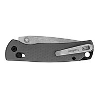 Kershaw Sequence Pocket Knife, Gray Design, 3.32 Inch Stainless Steel Drop Point Blade, EDC with Manual Opening, Reversible Deep Carry Pocketclip, Everyday Carry Pocket Knife for Men and Women