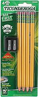 Ticonderoga Beginner Pencils, Presharpened, #2 Lead, Medium Soft, Pack of 4