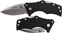 Cold Steel Micro Recon 1 2" 4034SS Razor-Sharp Blade 2.375" Griv-Ex Handle Tactical Folding Knife w/Tri-Ad Lock, Ambidextrous Pocket/Belt Clip Spear Point