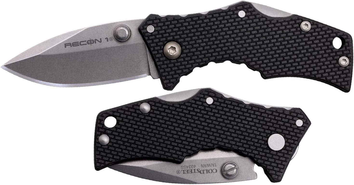 COLD STEEL Micro Recon 1 2" 4034 SS Folding Knife - Griv-Ex Handle, Tri-Ad Lock