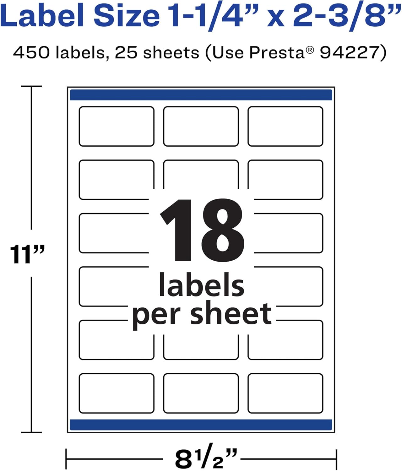 AVERY Durable Waterproof Rectangle Labels, Sure Feed Technology, 1-1/4" x 2-3/8"