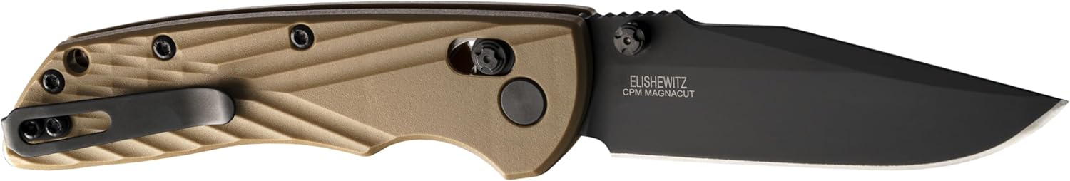 Hogue Deka ABLE Lock Folding Knife 3.25" CPM-MagnaCut Black Cerakote Clip Point Blade, Flat Dark Earth Polymer Handles