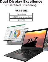 Lenovo ThinkPad Universal Thunderbolt 4 Dock, 4 Displays, Dynamic Power Charging up to 100W, Black