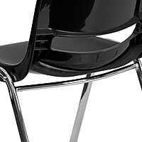 FLASH FURNITURE HERCULES Series 880 lb Capacity Ergonomic Shell Stack Chair with Chrome Frame 18" Seat Height