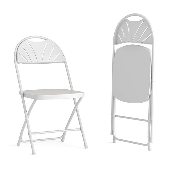 Flash Furniture HERCULES Series 650 lb Capacity Plastic Fan Back Folding Chair