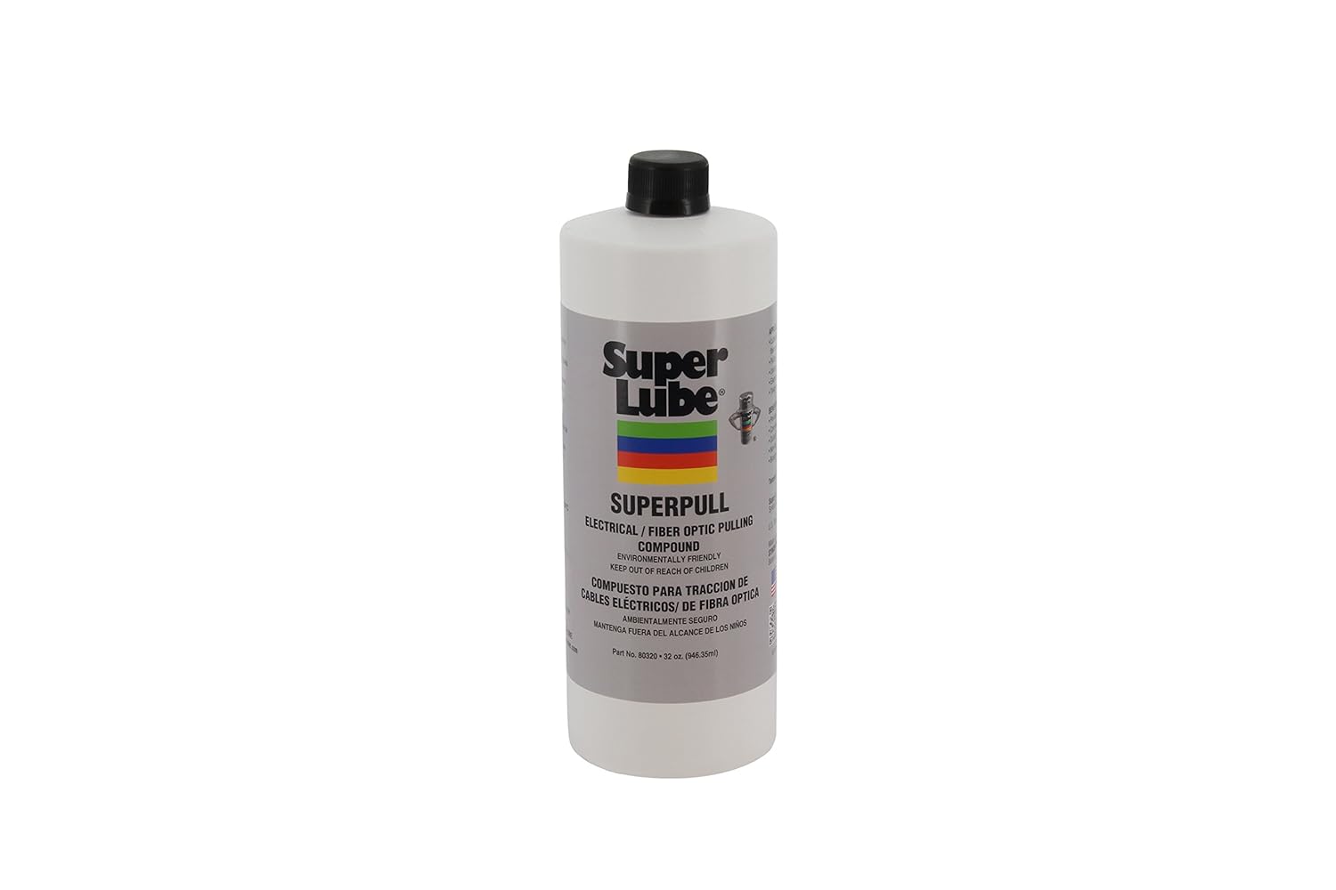 Super Lube 80320 Super Pull Electrical/Fiber Optic Pulling Compound, 1 quart Bottle, Translucent Orange