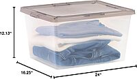 IRIS USA 24.5 Quart Snap Top Plastic Storage Bin, 6 Pack