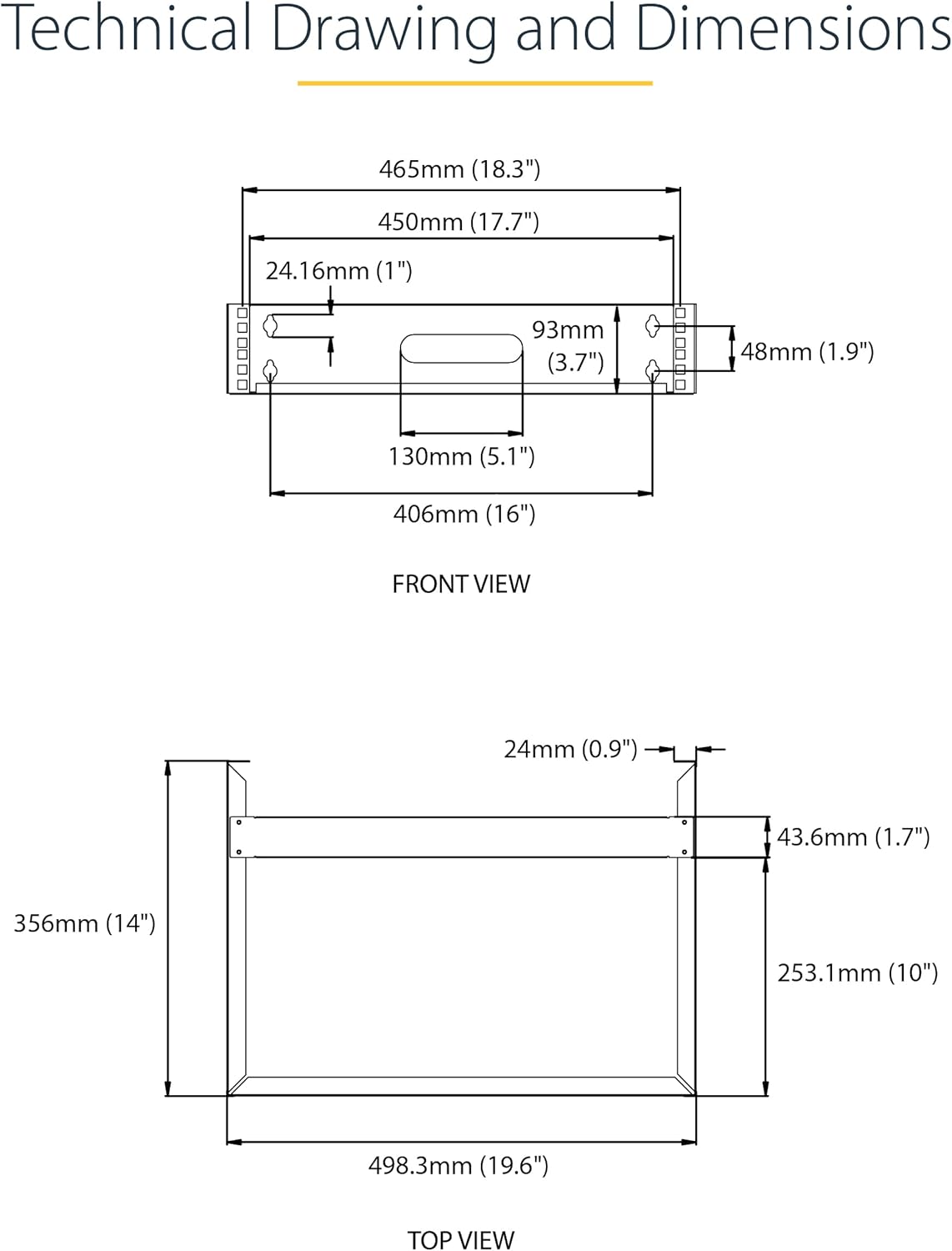 StarTech.com 19" Wall Mount Patch Panel Rack Bracket