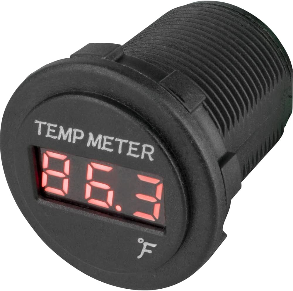 Sea-Dog Round Red LED Temperature Meter