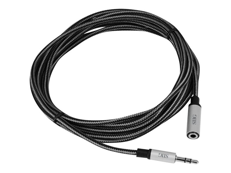 SIIG Woven Fabric Braided 3.5mm Stereo Aux Cable, 9.80ft