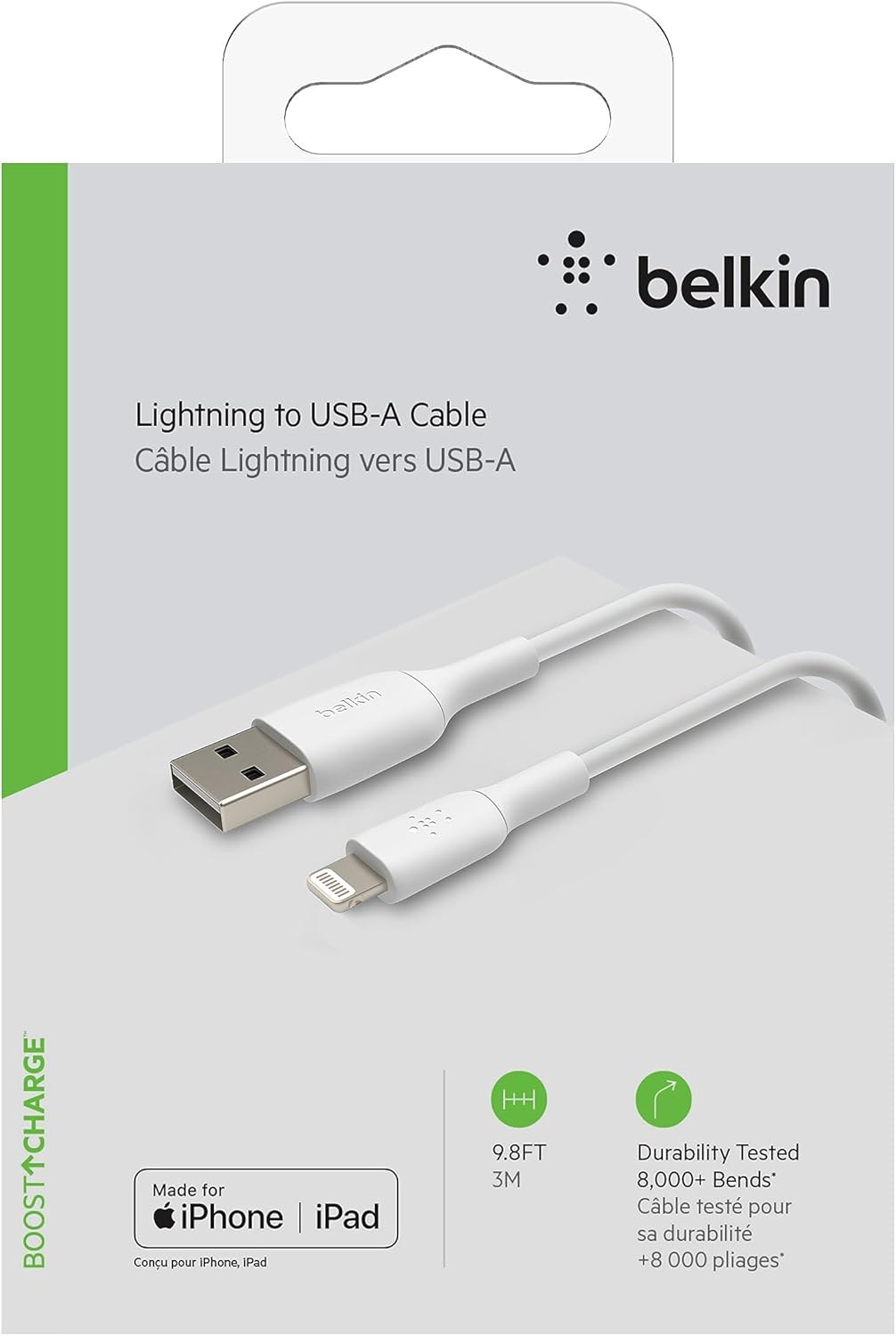 Belkin BoostCharge Lightning to USB-A Cable - MFi-Certified