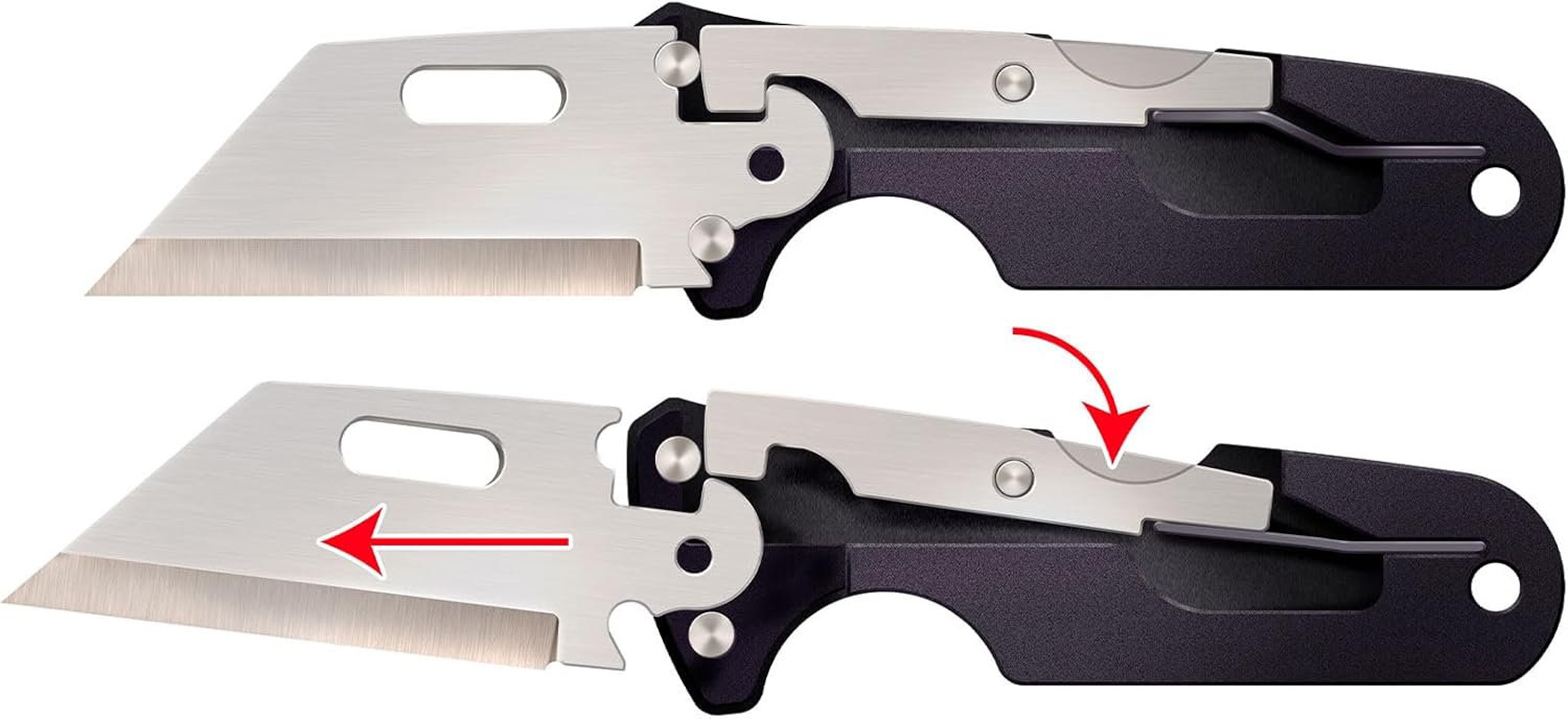 Cold Steel Click N Cut - Hunters Fixed Blade Knife | Durable 420J2 Steel Compact Hunting & Hiking Multiple Replaceable
