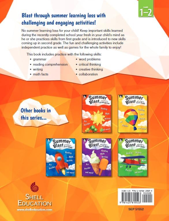 Summer Blast: Getting Ready for Second Grade – Full-Color Workbook for Kids Ages 6-8 - Reading, Writing, Art