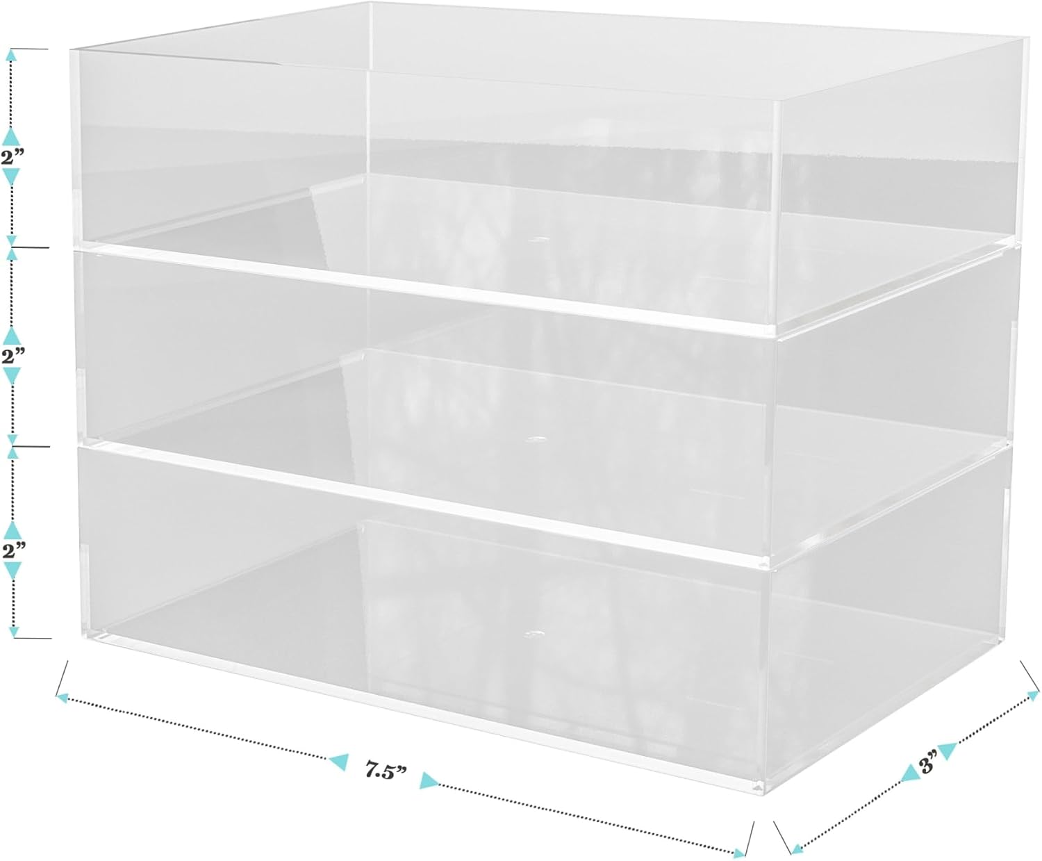 Martha Stewart Brody Stack & Slide Plastic Tray Desktop Organizer, Clear