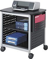Safco Scoot Deskside Utility Cart & Multi-Use Printer Stand, Desk Organizer, Mobile Rolling Cart with Adjustable Shelf