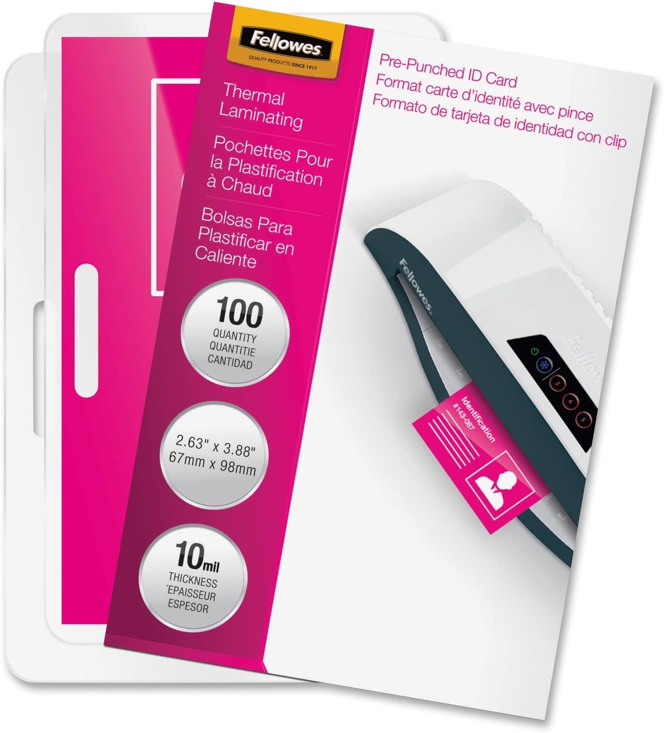 FELLOWES Hot Laminating Pouches for ID Cards
