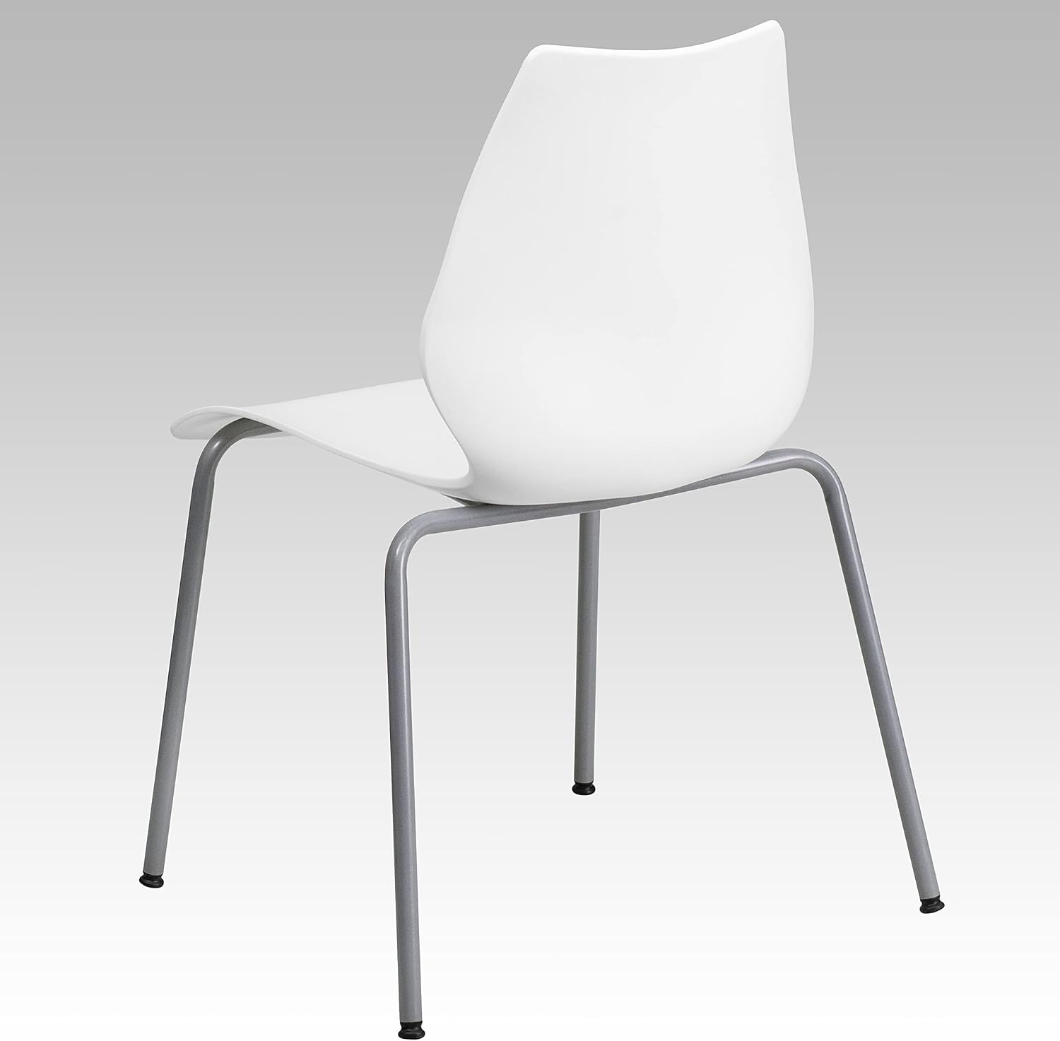 Flash Furniture HERCULES Series 770 lb Capacity Stack Chair with Lumbar Support and Silver Frame