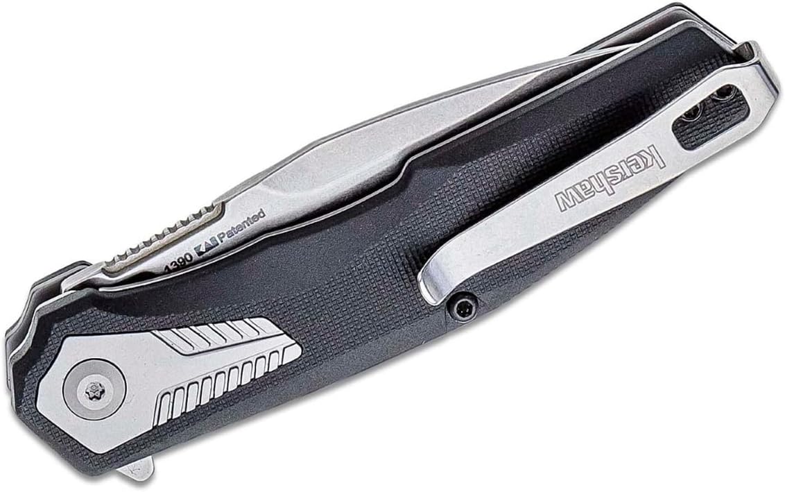 Kershaw Tremolo Pocket Knife, 3.125" 4Cr14 Steel Clip Point Blade, assisted opening EDC,Black