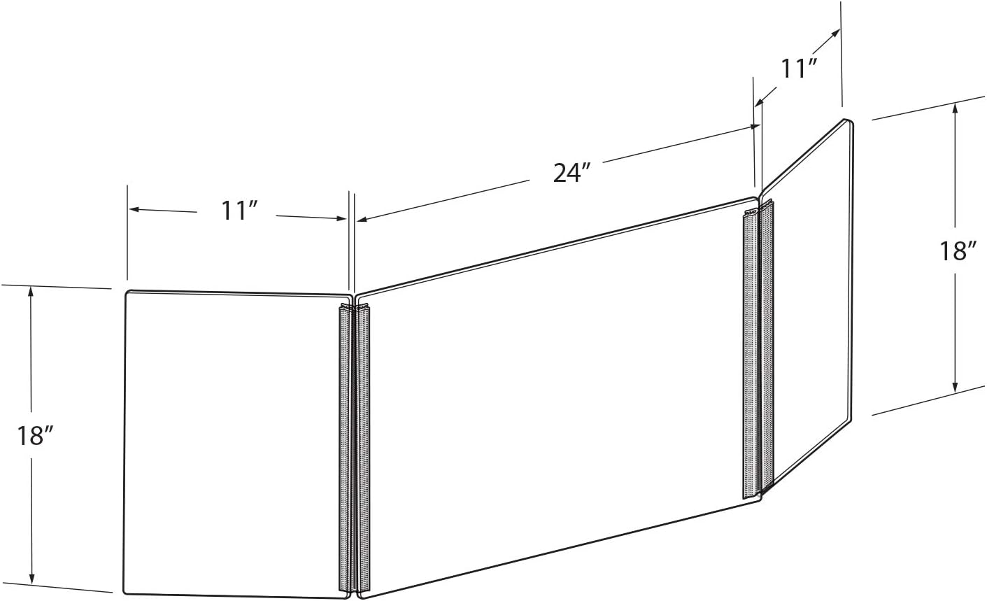Azar Displays Tri-Fold Protective Sneeze Guard for Counter and Desk - Portable Plexiglass Barrier