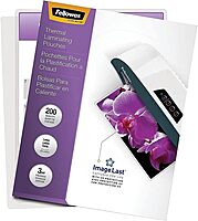 Fellowes Thermal Laminating Pouches, ImageLast, Jam Free Letter Size, 3 Mil, 200 Pack (5244101)