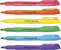 Office Depot Brand Pen-Style Highlighters, Chisel Point, 100% Recycled Plastic Barrel, Assorted Colors, Pack Of 6 Highlighters