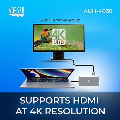 USB C Docking Station Multiport Adapter Type C Hub HDMI Support 4K, RJ45 Ethernet Port, 100W PD Charging, 3*USB, SD/TF Card Reader (TAA Compliant)