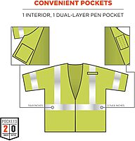 ERGODYNE GloWear 8356FRHL Class 3 Flame-Resistant High-Visibility Safety Vest