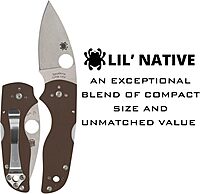 Spyderco Knives Lil' Native Mid Back Lock Sprint Run C230MBGPBN15V Brown G-10 and CPM 15V Steel Pocket Knife