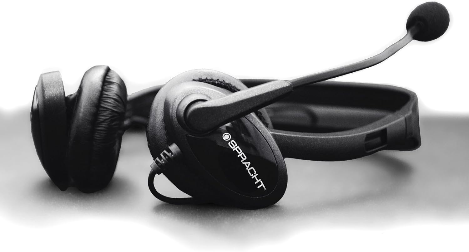 Spracht ZUM3500 Stereo 3.5mm and USB Dual Ear Universal Headset with Microphone | Office Headset for Computer