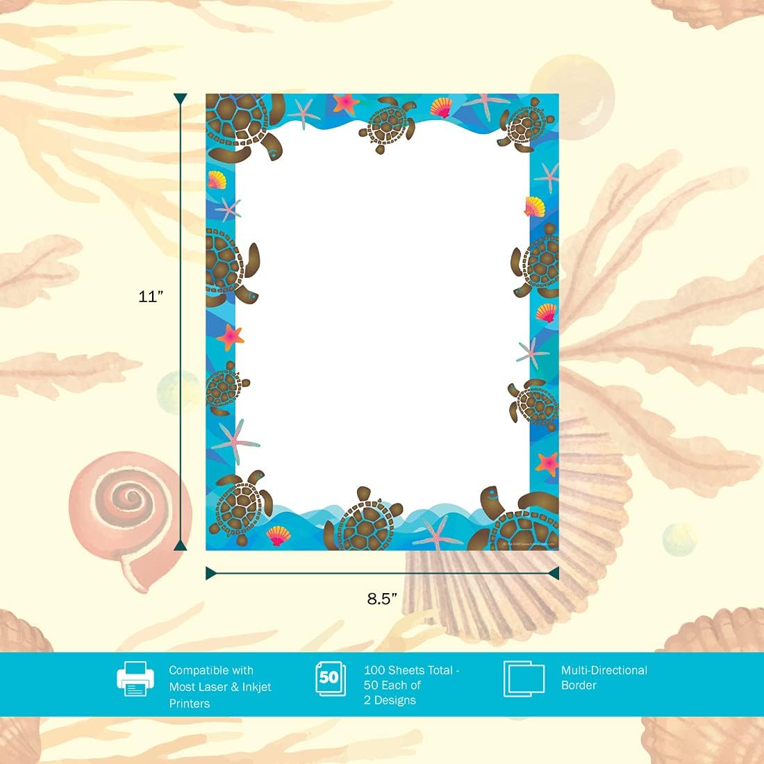 BARKER CREEK Kai Ola Designer Computer Paper, Decorative Printer Paper, 8.5 x 11