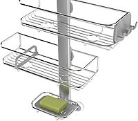 simplehuman Adjustable Shower Caddy, Stainless Steel and Anodized Aluminum Medium