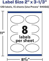 Avery Matte White Removable Oval Labels, Sure Feed Technology, Print-to-The-Edge