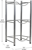 MIND READER 5 Gallon Water Jug Stand, Water Bottle Holder, Water Cooler Rack, Metal, Silver