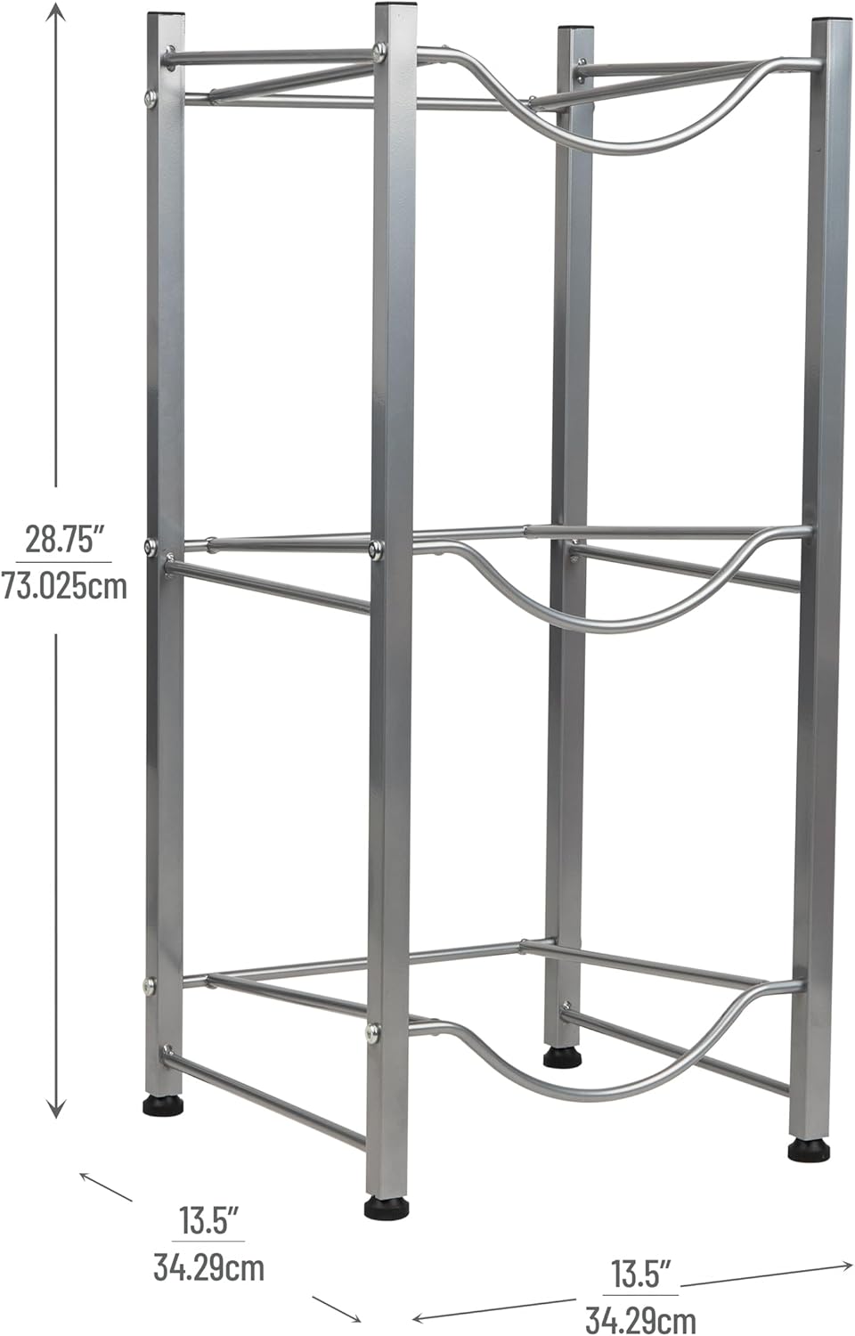 MIND READER 5 Gallon Water Jug Stand, Water Bottle Holder, Water Cooler Rack, Metal, Silver