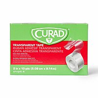 CURAD Adhesive Tape, 2in x 10 Yd., Transparent, Pack Of 6