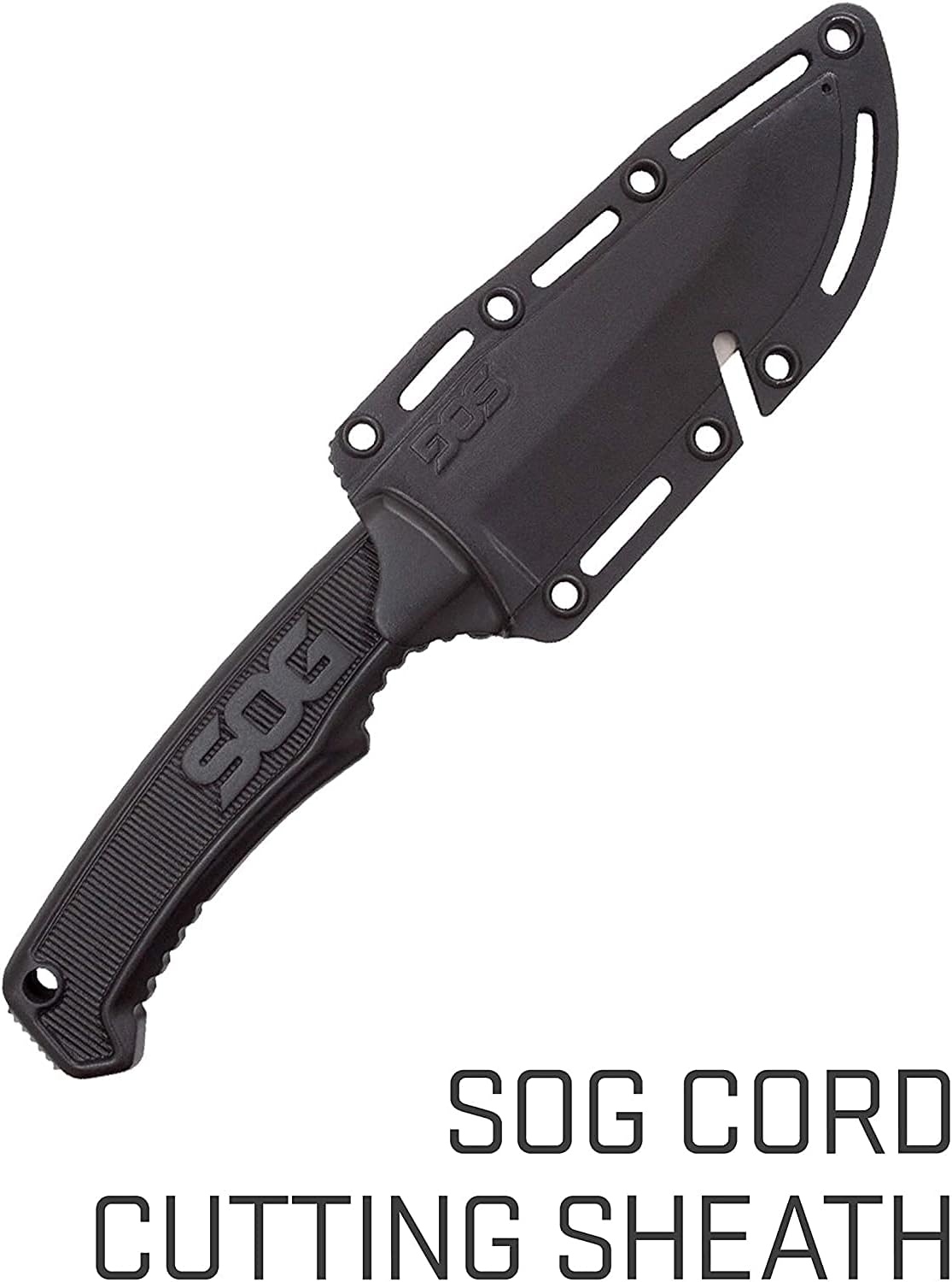 SOG Survival Knife with Sheath - Field Knife Fixed Blade Knives 4 Inch Tactical Knife and Bushcraft Knife withFull Tang