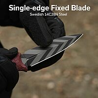 CIVIVI Perfrico Fixed Blade Knife 4.49" Single-edge 14C28N Full Tang Textured G10 Handle with Kydex Sheath