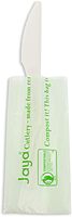 Jaya 100% Compostable 6.5" Heavy Duty Cutlery, Indv. Wrapped Knife, White, 750-Count Case