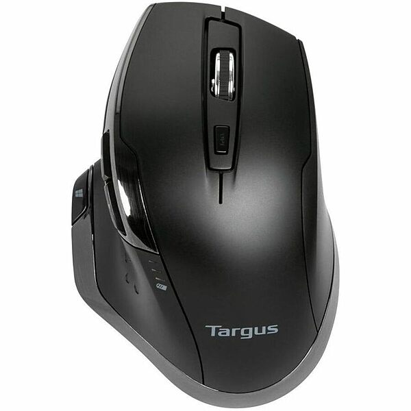 Targus Bluetrace Wireless Ergonomic Mouse, 2.4GHz Connection with USB and Laser Precision, 7 Functional Buttons, Black (AMW584GL)