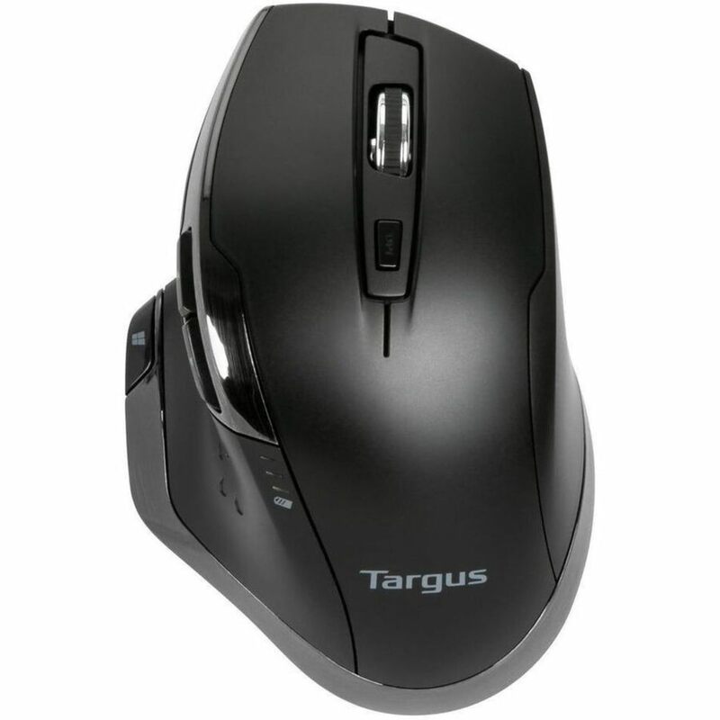 Targus Bluetrace Wireless Ergonomic Mouse, 2.4GHz Connection with USB and Laser Precision, 7 Functional Buttons, Black (AMW584GL)